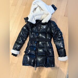 SAM. S13 Faux Fur trimmed Black Puffer Jacket with Hood  Girls 14